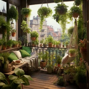Balcon jardin urbain