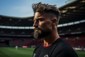 Giroud lors du match AC Milan Dortmund le 28 Novembre