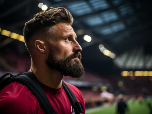 Giroud lors du match AC Milan Dortmund le 28 Novembre