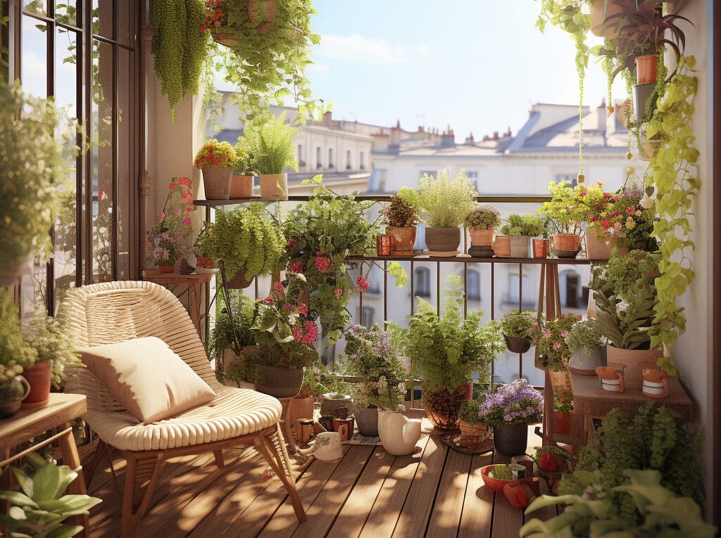 Maginfique balcon transformé en jardin urbain