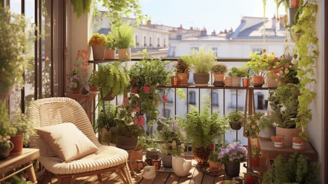 Maginfique balcon transformé en jardin urbain
