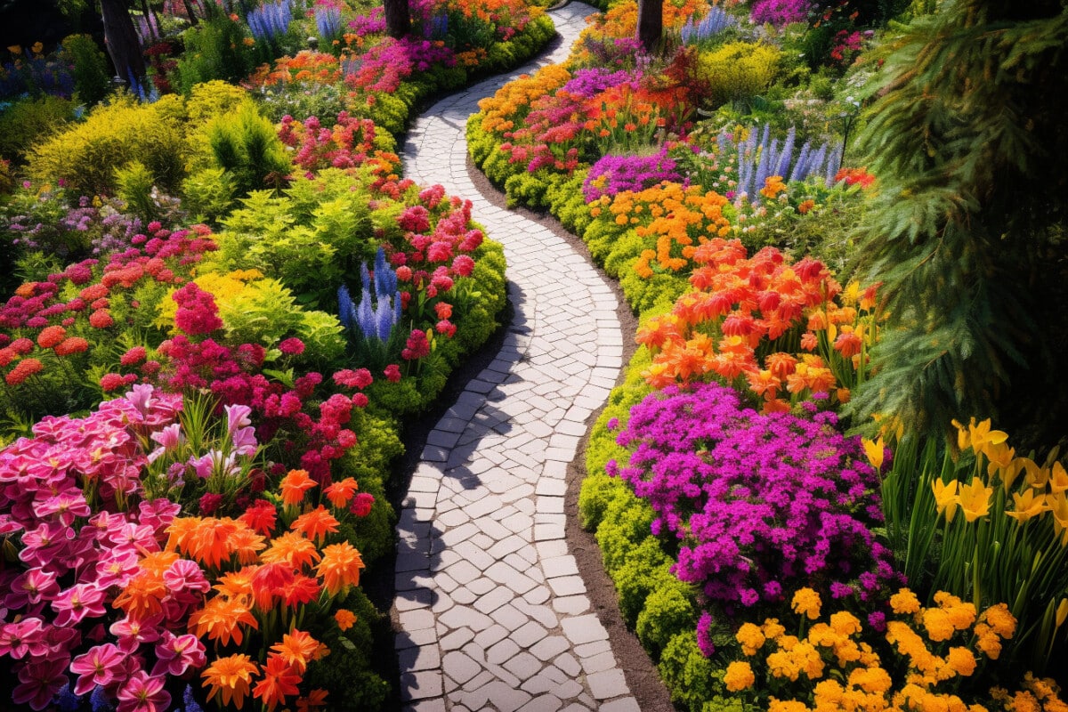 Un jardin florale bien entretenu