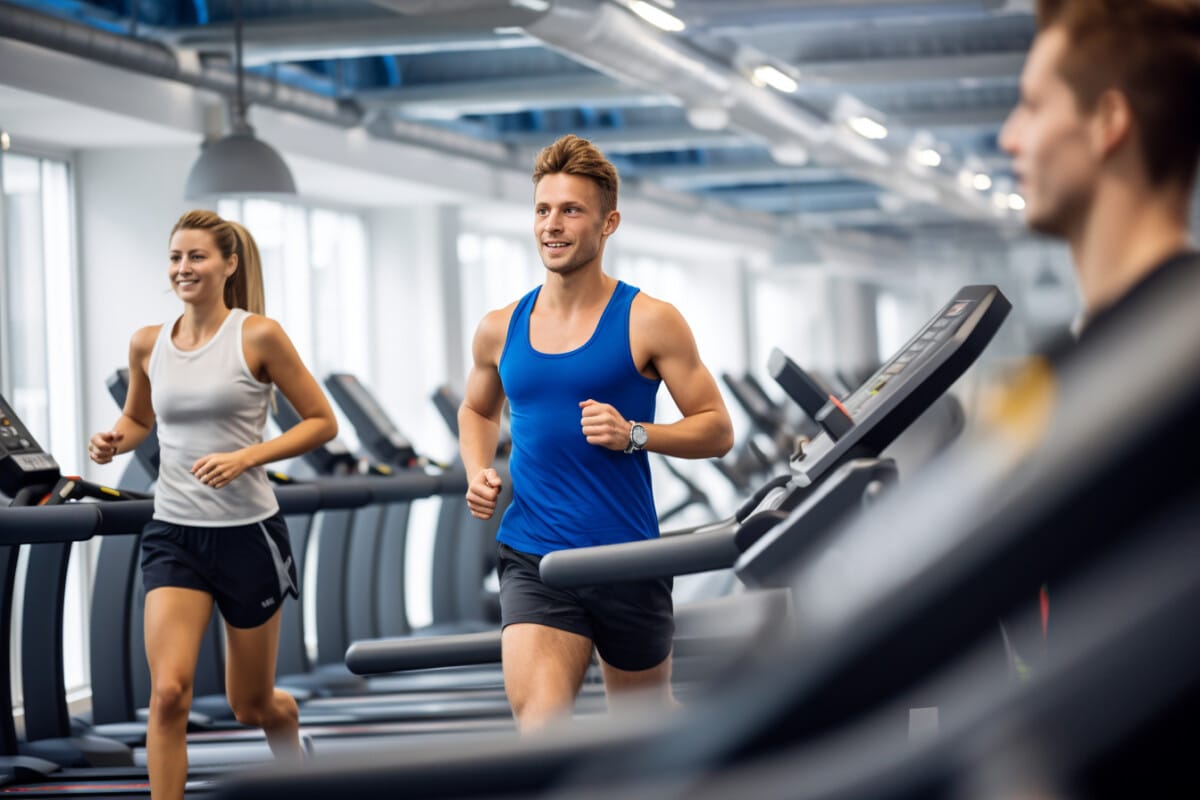 Un homme et une femme à la salle de sport