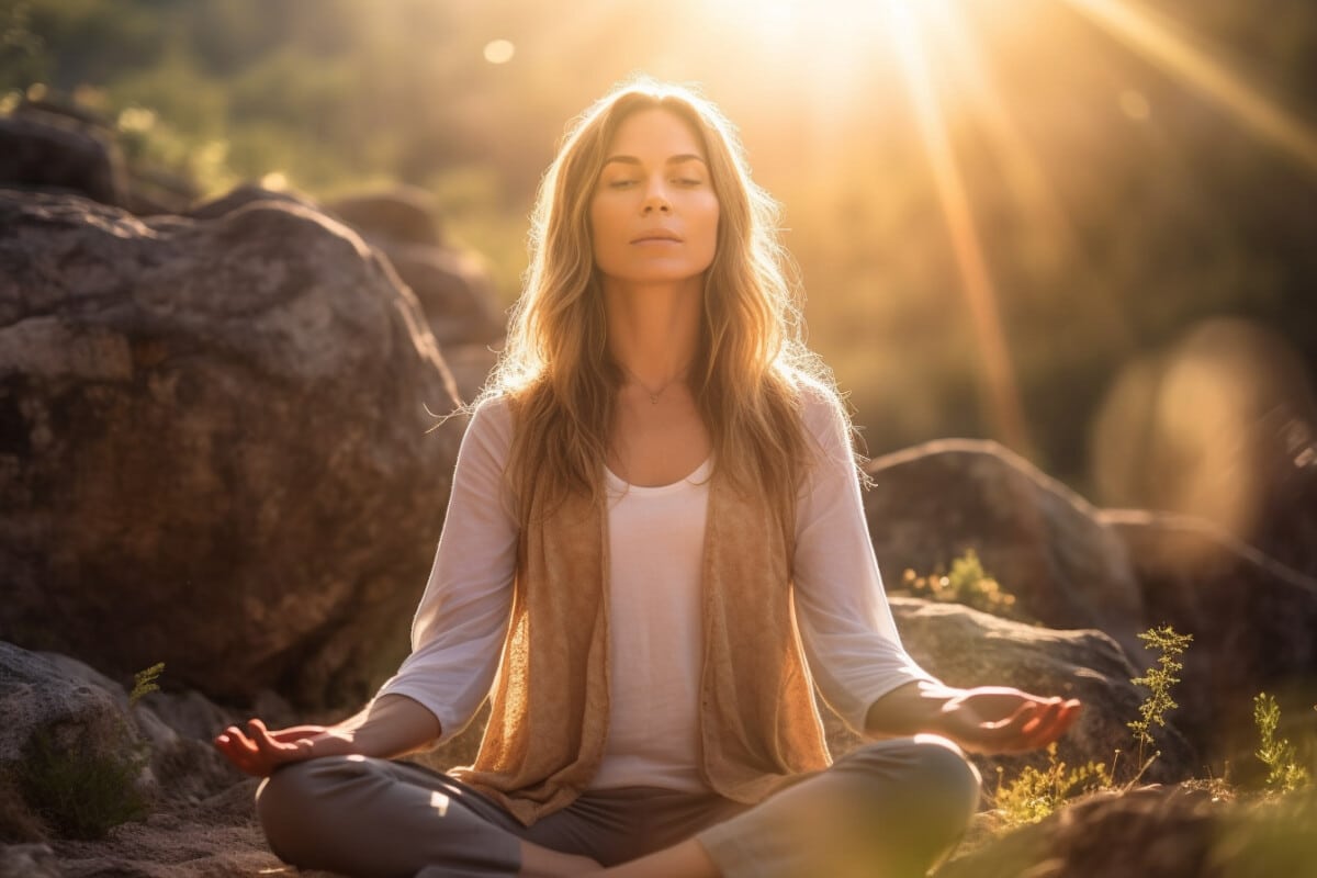 Une femme qui fait de la méditation