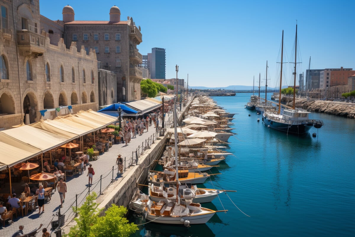 Un quai en pleine ville