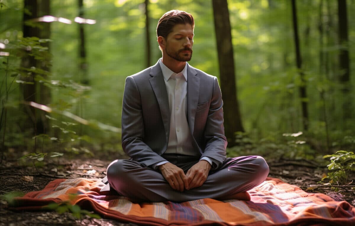Un homme faisant de la méditation