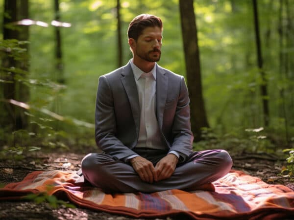 Un homme faisant de la méditation