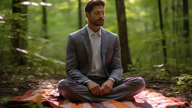 Un homme faisant de la méditation