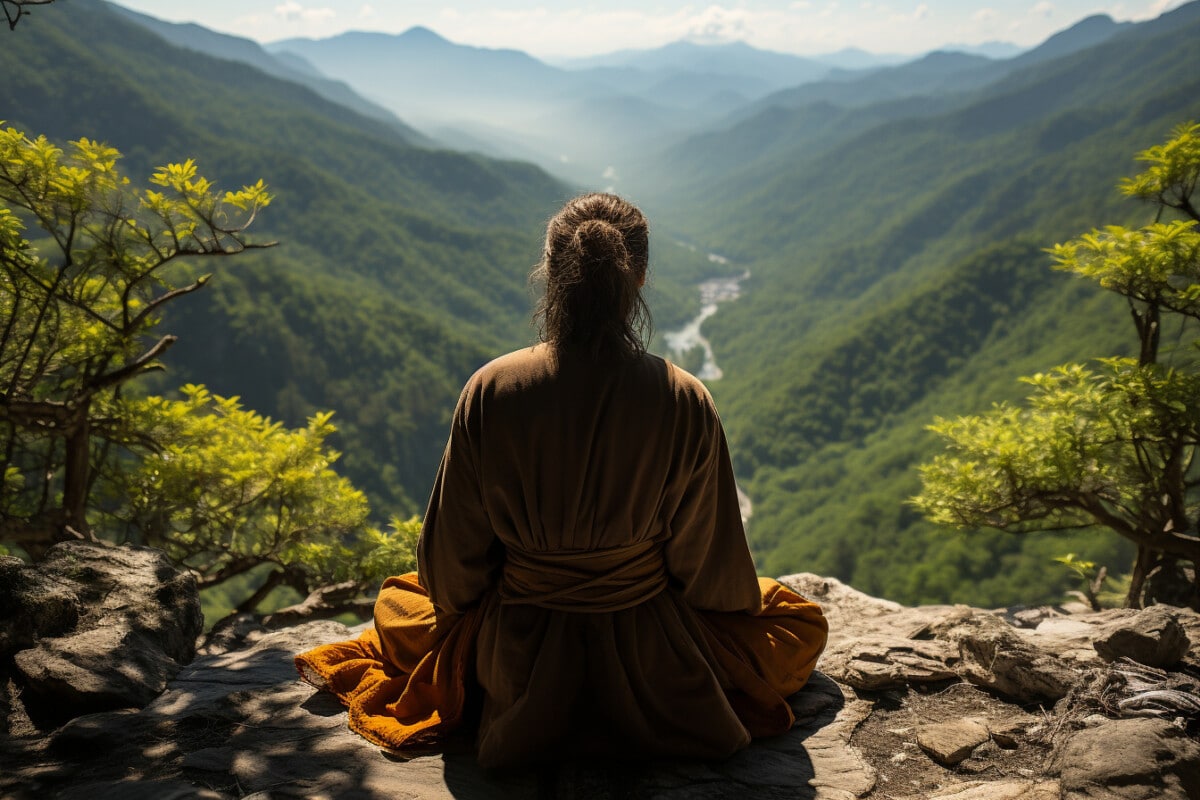 Une femme en pleine méditation