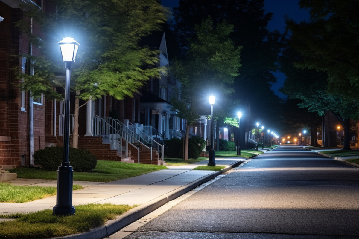 Une rue alimentée par l'électricité