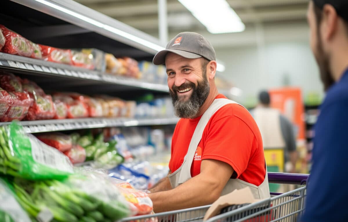 Un homme au supermarché