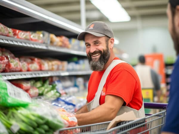 Un homme au supermarché