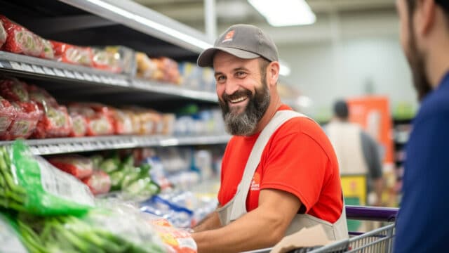 Un homme au supermarché