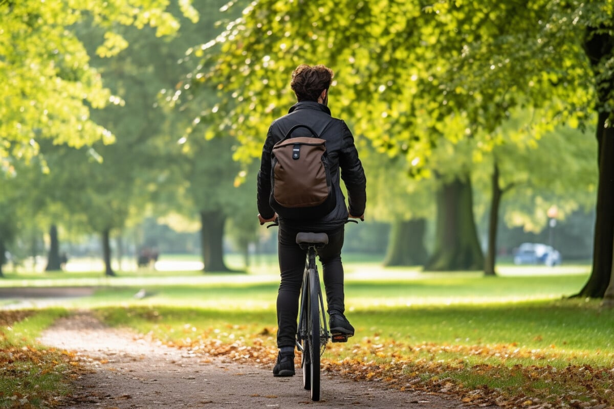 Un homme en bicyclette