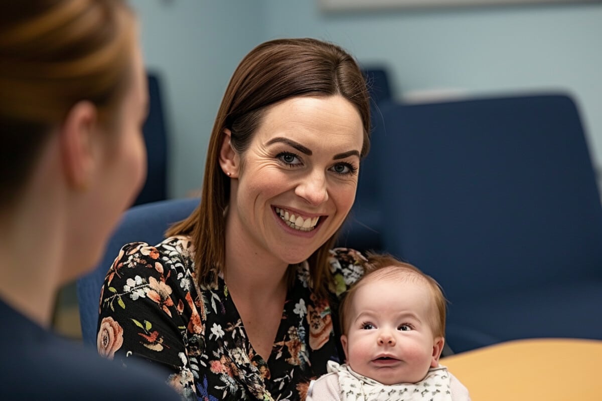 Une femme avec son bébé