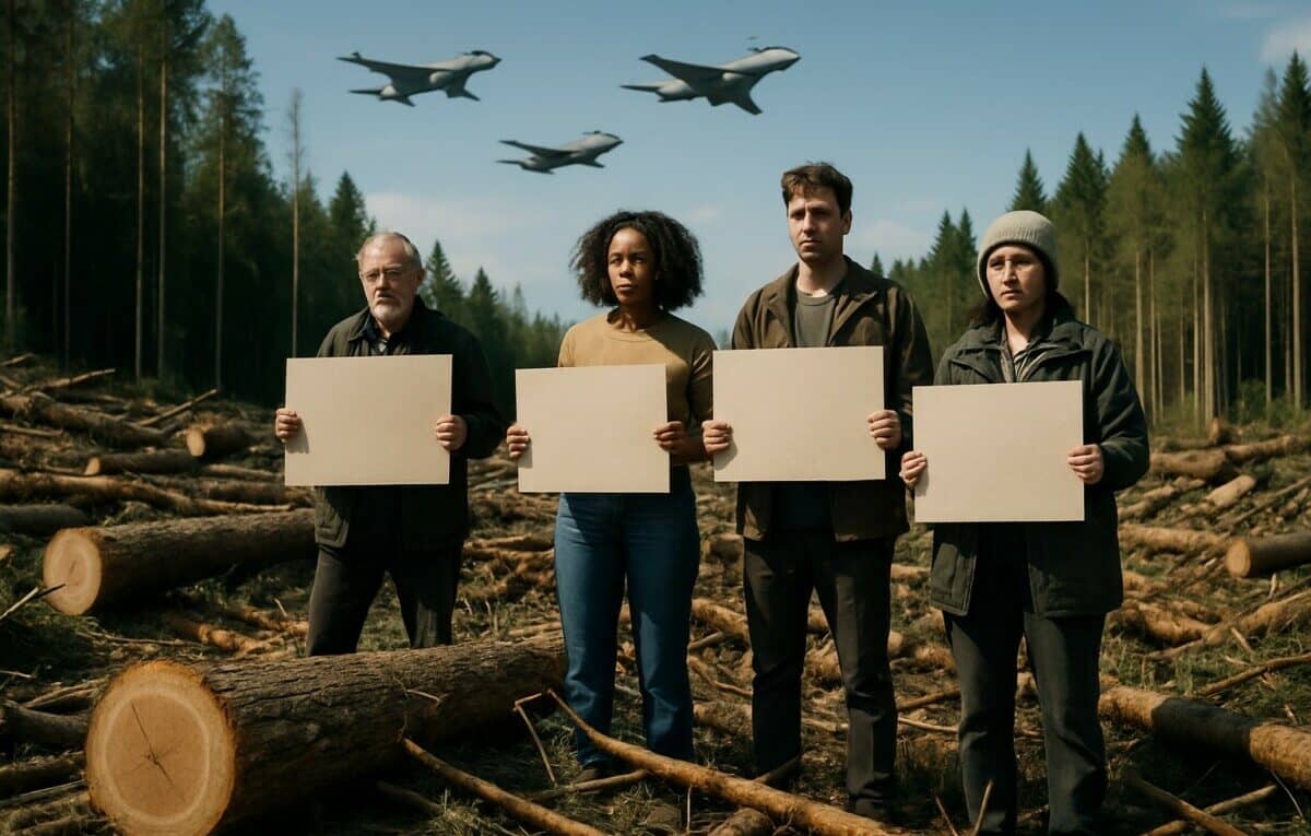 découvrez comment des activistes sensibilisent le public sur les impacts environnementaux des abattages d'arbres liés à l'extension des infrastructures aéroportuaires. ils demandent un moratoire urgent pour protéger notre écosystème.