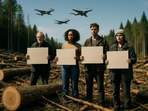 découvrez comment des activistes sensibilisent le public sur les impacts environnementaux des abattages d'arbres liés à l'extension des infrastructures aéroportuaires. ils demandent un moratoire urgent pour protéger notre écosystème.