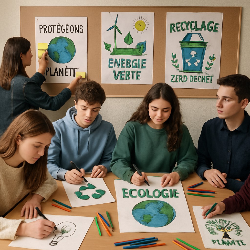 à segré-en-anjou bleu, des lycéens allient écologie et art à travers des ateliers créatifs pour renouer avec la nature et sensibiliser à son importance.