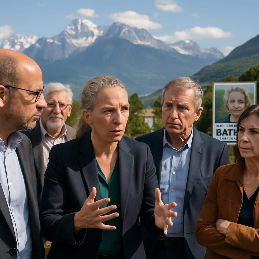 delphine batho, candidate à la présidentielle pour génération écologie en isère, échange avec les élus locaux sur les enjeux environnementaux et politiques.