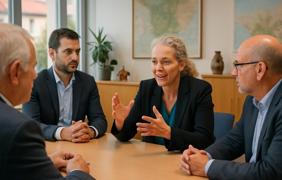 isère : delphine batho, candidate présidentielle de génération écologie, rencontre les élus locaux pour discuter des enjeux environnementaux et politiques.