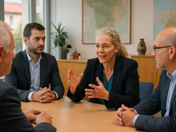 isère : delphine batho, candidate présidentielle de génération écologie, rencontre les élus locaux pour discuter des enjeux environnementaux et politiques.
